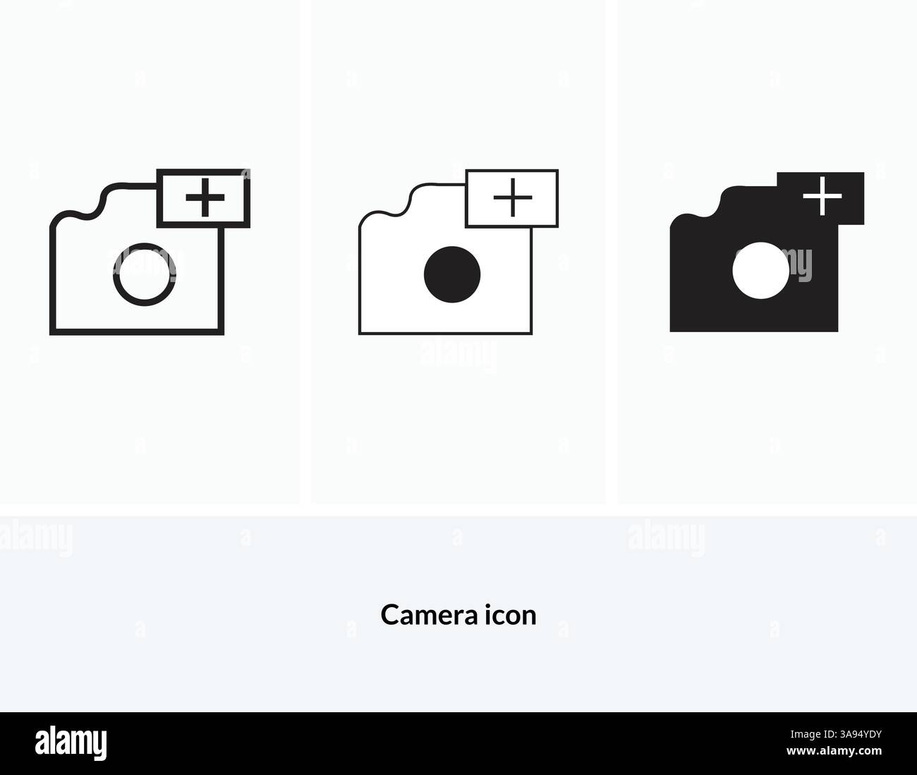Vektorsymbol der Fotokamera. Stock Vektor