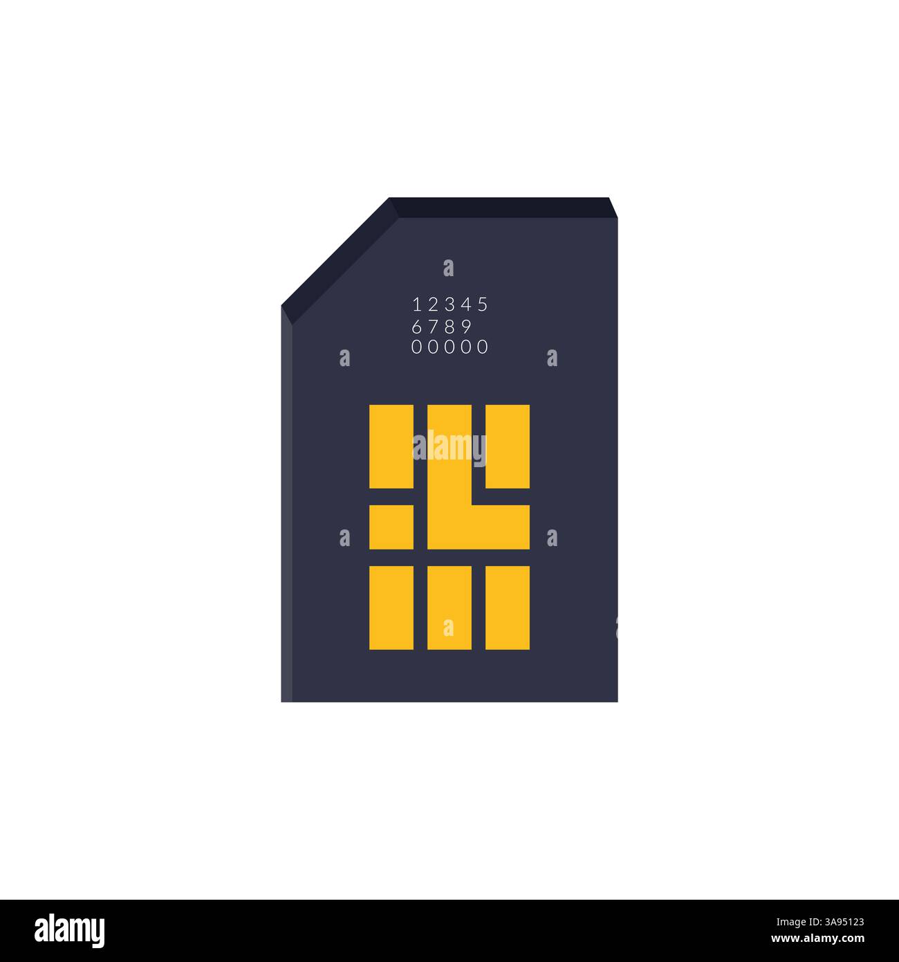 Farbe sim-Kartensymbol flache Vektorgrafik. Stock Vektor