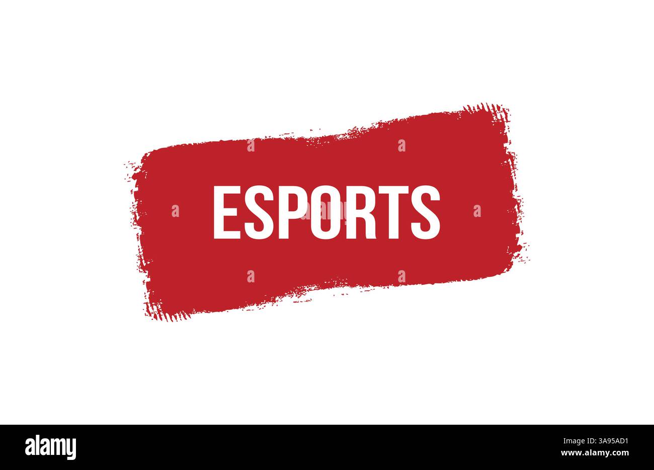 Pinselstil Esports rotes Banner-Design auf weißem Hintergrund. Stock Vektor