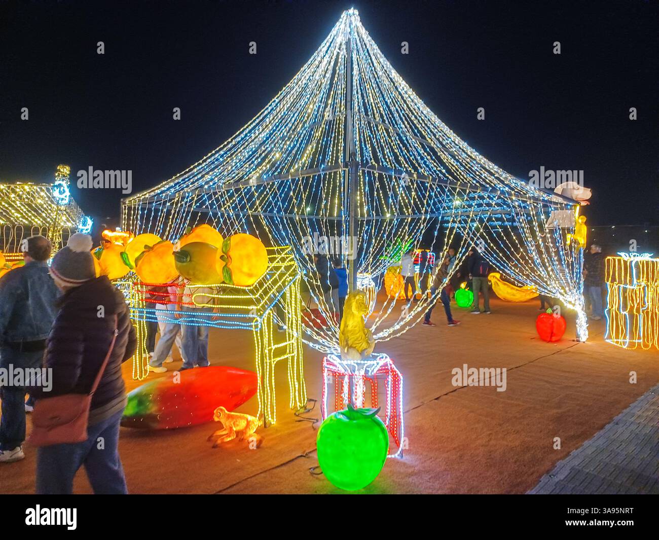 Toronto, ON, Kanada – 18. Oktober 2024: Die massiven Illumi-Lichtstatuen und -Installationen werden auf dem Lichtfestival in Toronto vorgestellt. Stockfoto Toronto, ON, Kanada – 18. Oktober 2024: Die massiven Illumi-Lichtstatuen und -Installationen werden auf dem Lichtfestival in Toronto vorgestellt. Stockfoto