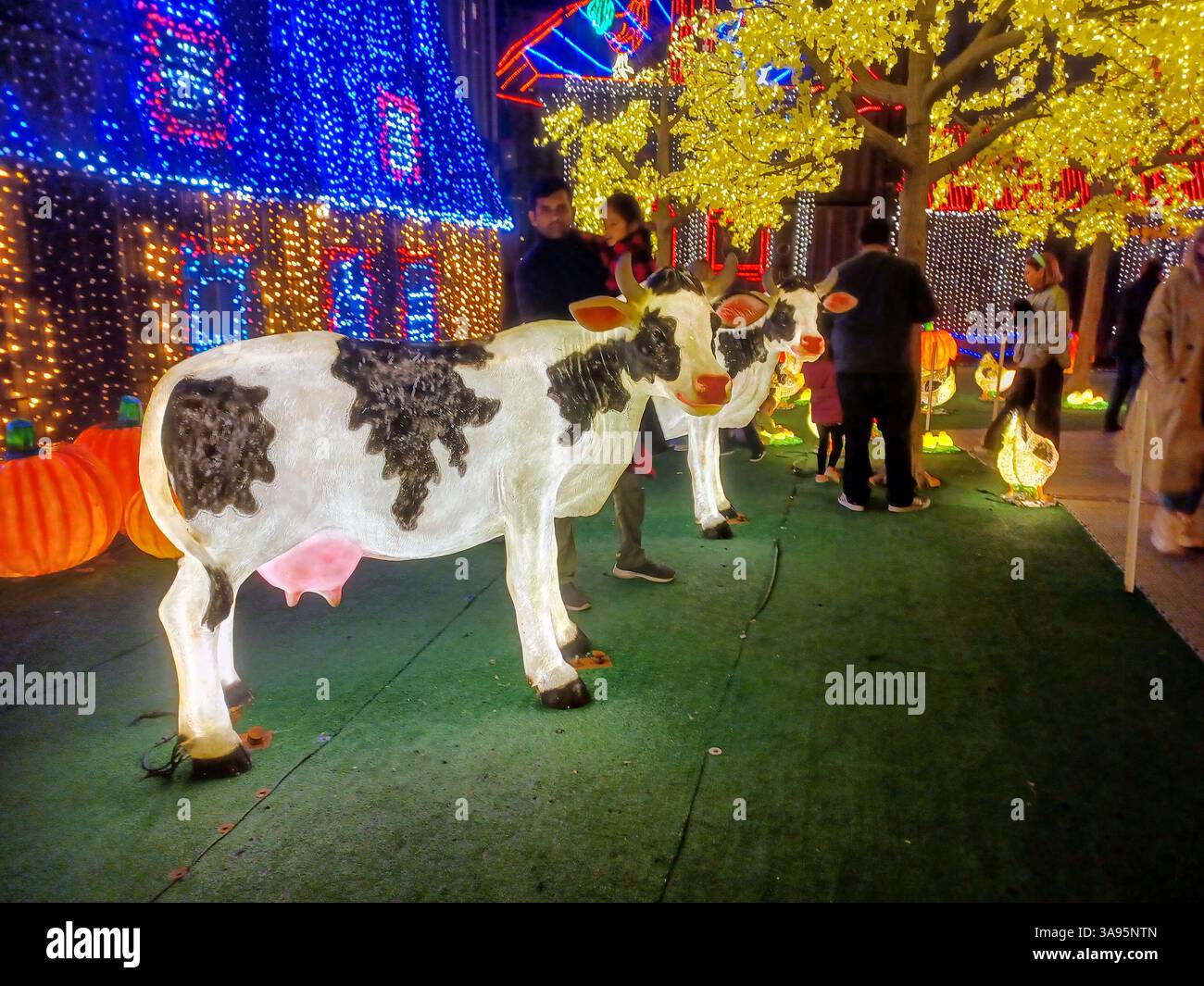Toronto, ON, Kanada – 18. Oktober 2024: Die massiven Illumi-Lichtstatuen und -Installationen werden auf dem Lichtfestival in Toronto vorgestellt. Stockfoto Toronto, ON, Kanada – 18. Oktober 2024: Die massiven Illumi-Lichtstatuen und -Installationen werden auf dem Lichtfestival in Toronto vorgestellt. Stockfoto