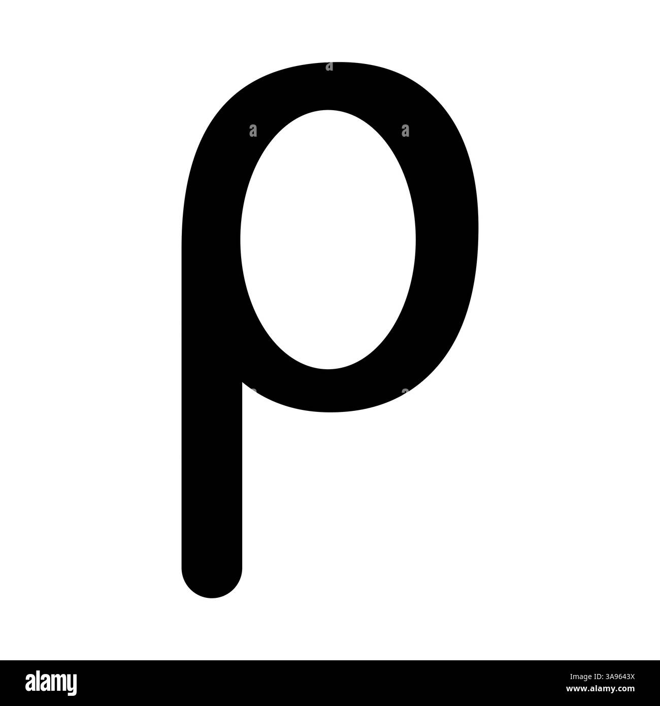 Griechischer Buchstabe Rho, Symbol in minimalistischem Stil isolierte Illustration Stock Vektor