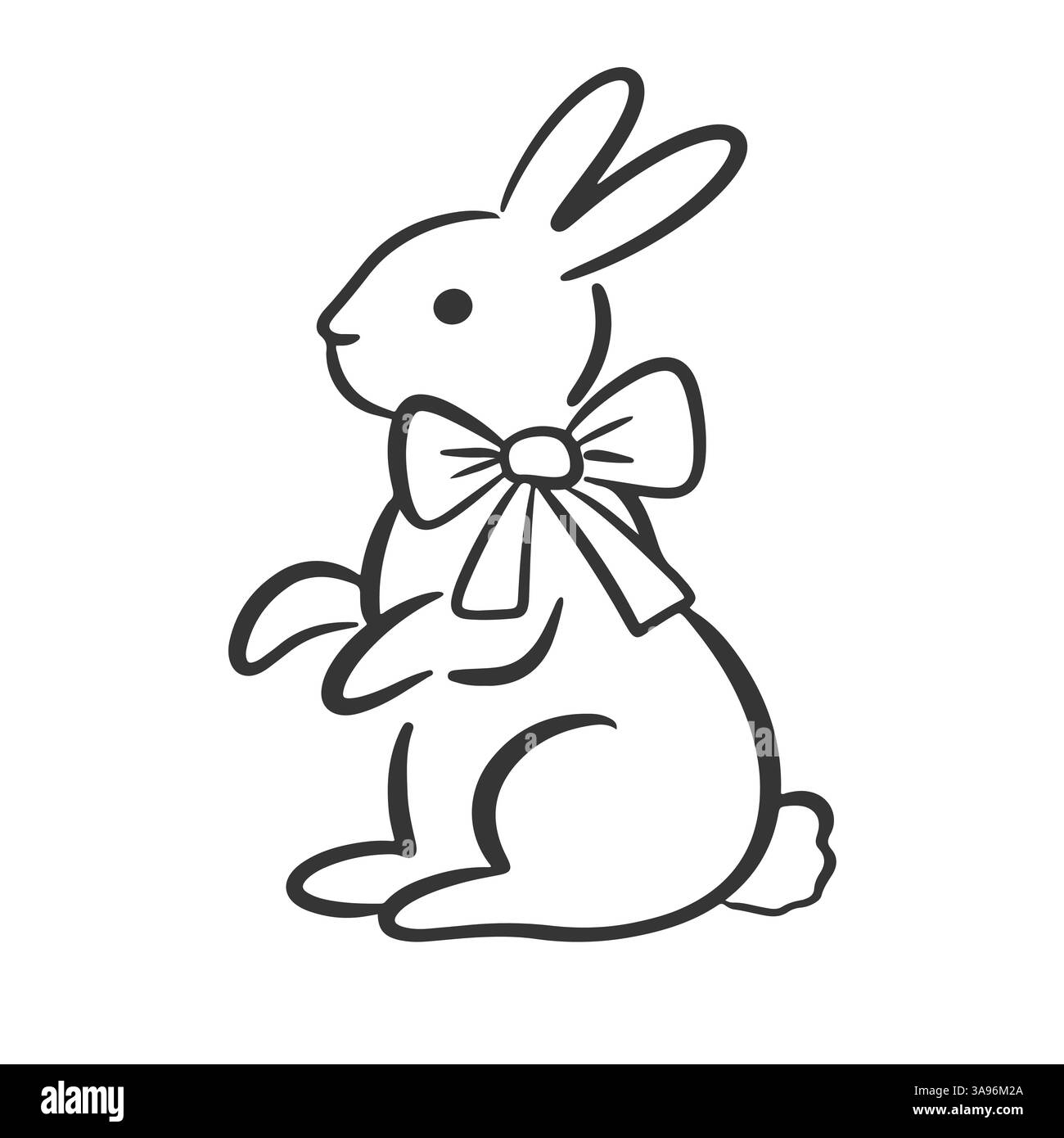 Handgezeichneter Hase. Skurrile Kaninchenlinie Stock Vektor