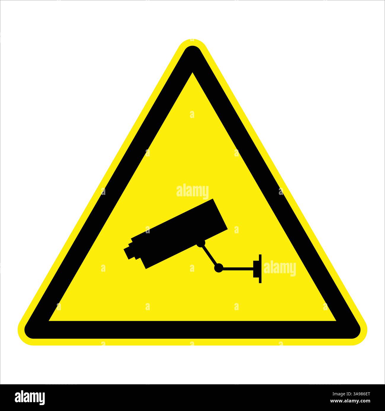 Warnschild für Videoüberwachung mit cctv-Kamerasymbol, das den überwachten Bereich anzeigt Stock Vektor