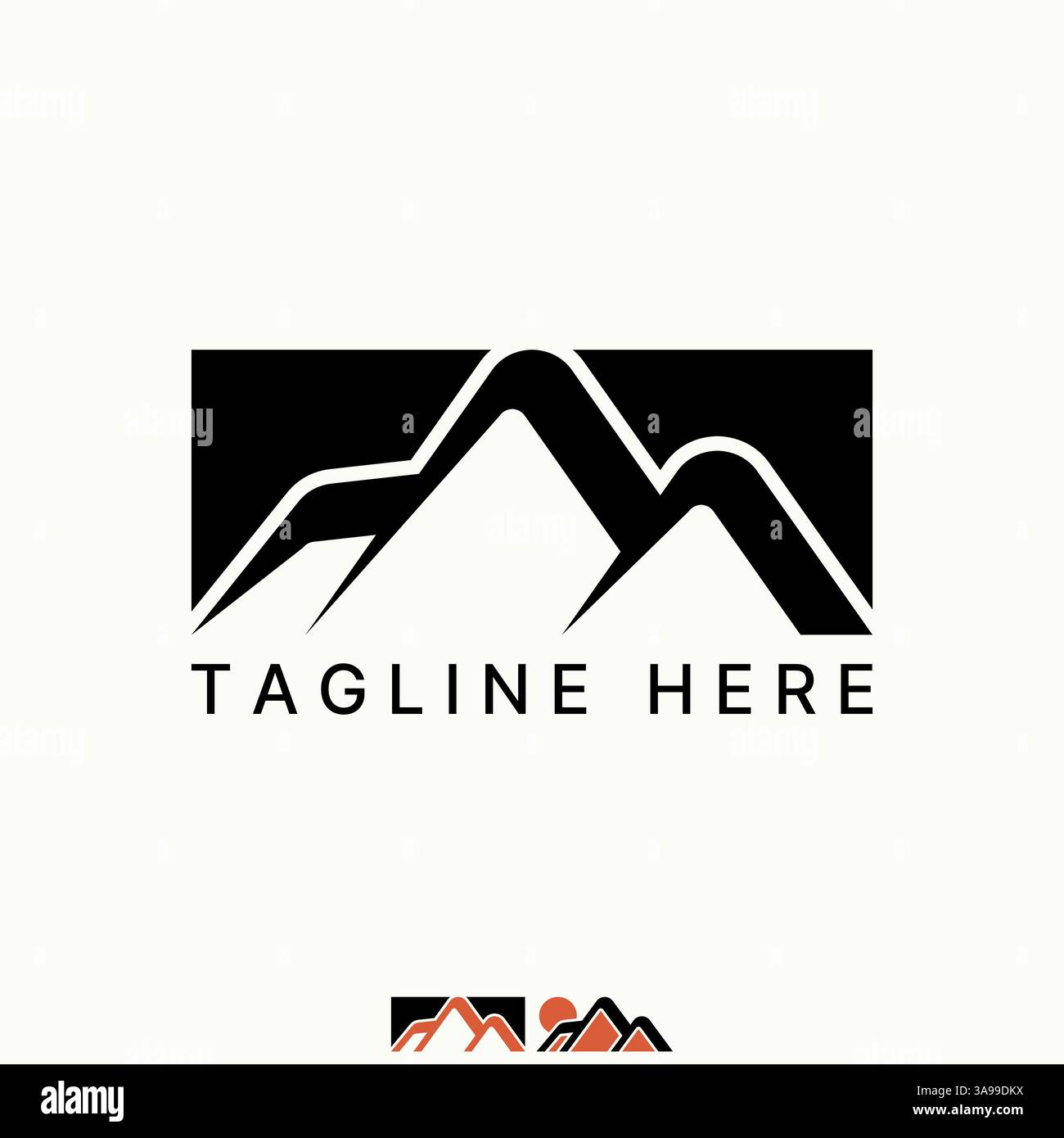Logo Design Grafik Konzept kreative Premium Vektor Stock Bild Top verkaufen drei Berg einfach auf quadratischem Block Panorama Expedition Sport Abenteuer Kunst Stock Vektor