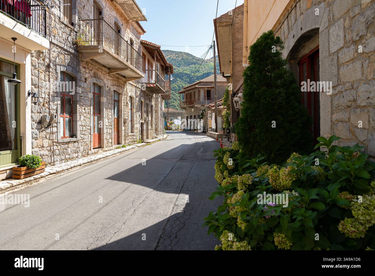 Lagadia Dorf in Arcadia, Griechenland Stockfoto