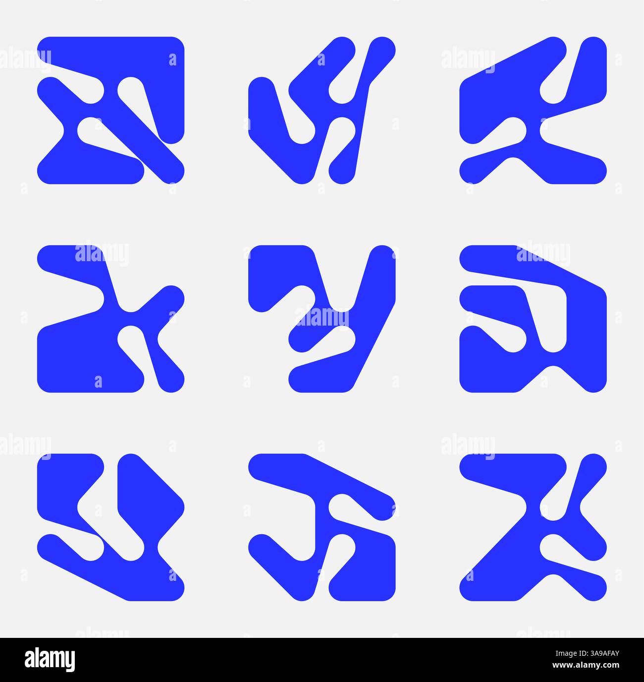 Sammlung von schwarzem Brutalismus, geometrischen abstrakten Formen. Satz schwarzer, mit Flüssigkeit verbundener Kreispunkte. Modernes Design für Karten, Einladungen, Branding, Stock Vektor