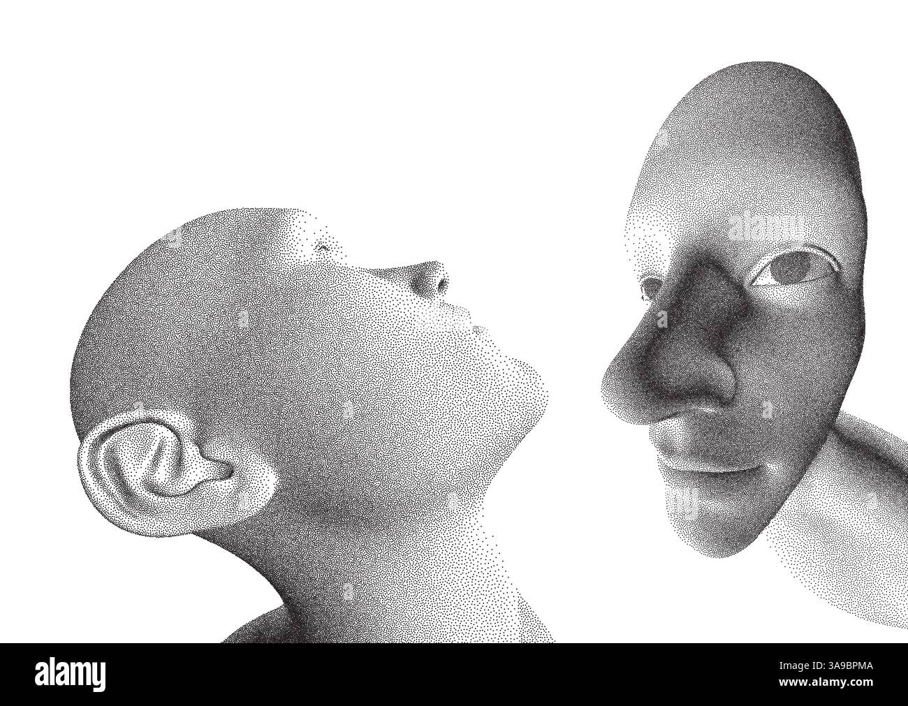 Komische Karikatur. Kreatives Design für Avatar oder Print. Kann als Poster, Postkarte oder Banner verwendet werden. 3D-Vektordarstellung. Stock Vektor