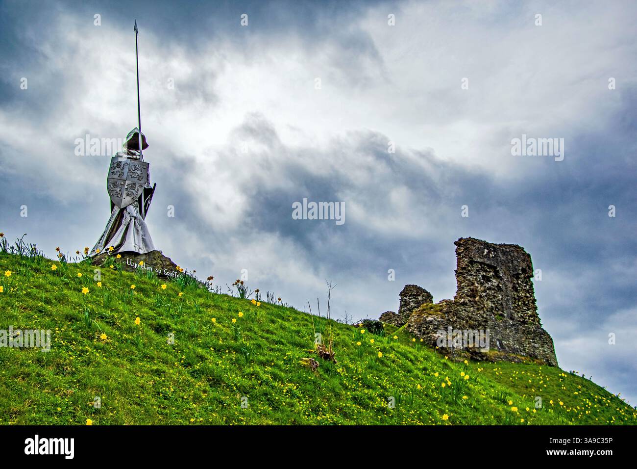 Denkmal für Llywelyn ap Gruffyd Fychan in Llandovery, Wales Stockfoto