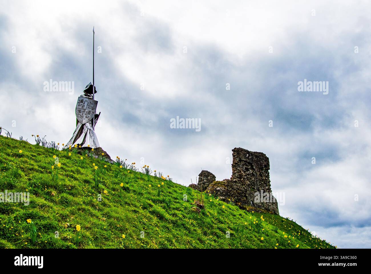 Denkmal für Llywelyn ap Gruffyd Fychan in Llandovery, Wales Stockfoto