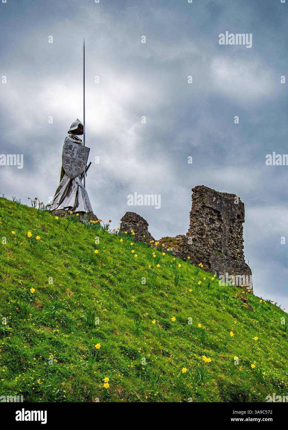 Denkmal für Llywelyn ap Gruffyd Fychan in Llandovery, Wales Stockfoto