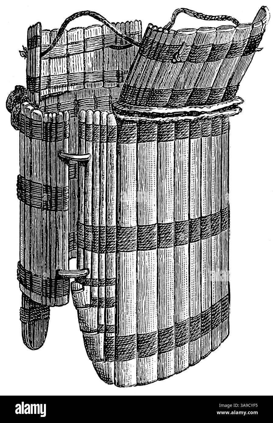 Hölzerne Rüstung der Tlingit, Alaska. Artefakte Amerikas. Veröffentlichung der "Meyers-Enzyklopädie", Band 7, Leipzig, Deutschland, 1910. Stockfoto