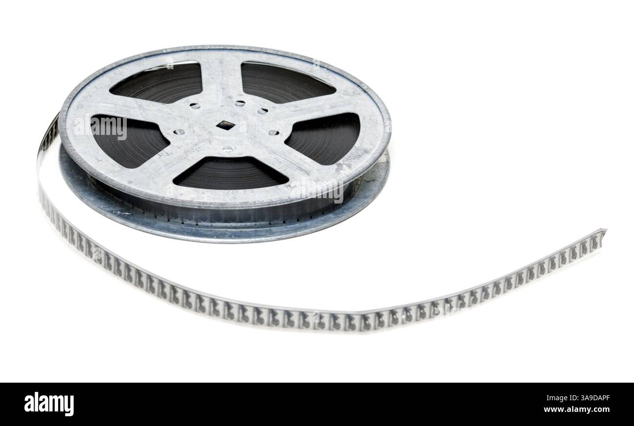 Aluminium Filmrolle isoliert auf weißem Hintergrund Stockfoto