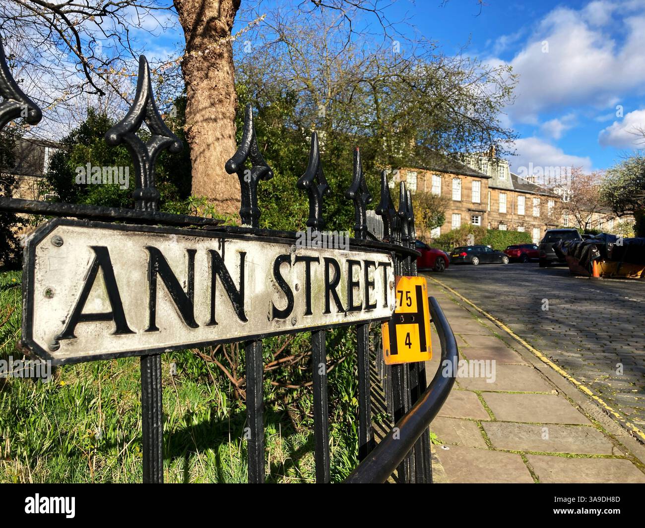 Ann Street, des res in Stockbridge, Edinburgh - Smartphone-aufgenommenes Stockfoto