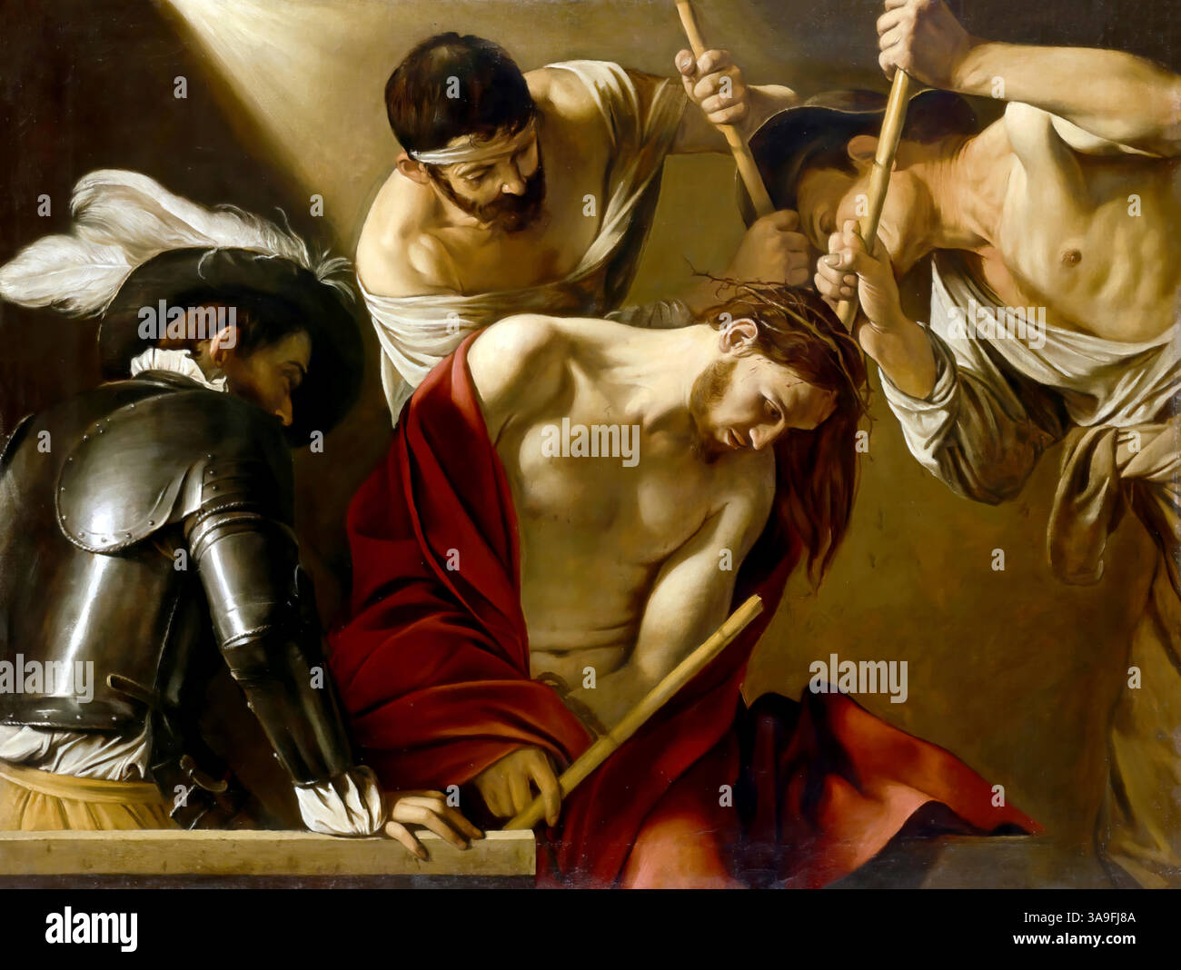 Die Krönung mit Dornen, 1602-04 (Gemälde) Caravaggio, Michelangelo Merisi da (1571-1610) Italienisch Stock Vektor