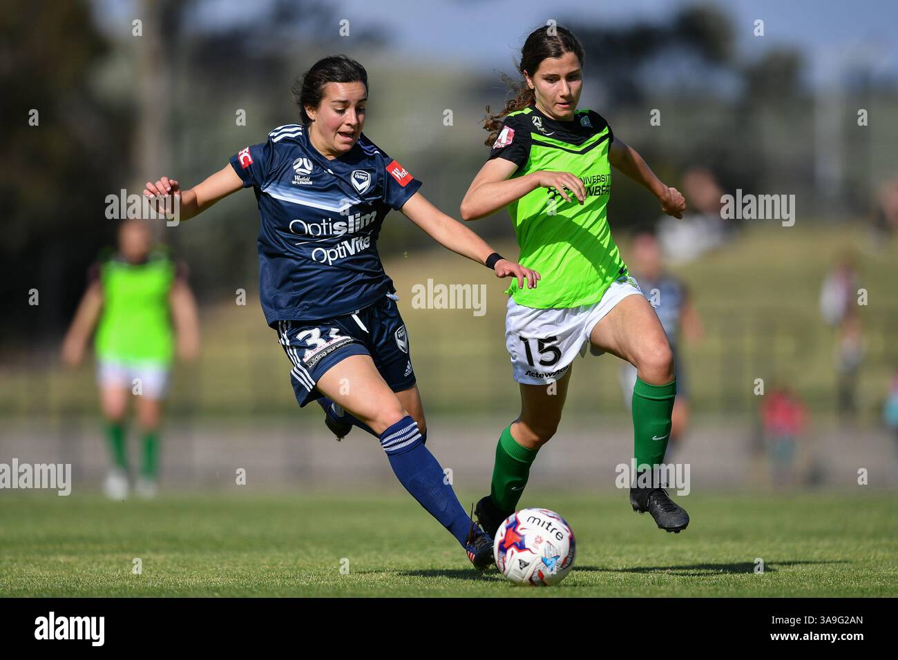 28. Oktober 2017 – Melbourne, Victoria, Australien – CHRISTINA GIBBONS (31) von Melbourne Victory tritt in Runde 1 des W-League-Wettbewerbs zwischen Melbourne Victory und Canberra United während der Saison 2017-18 im Epping Stadium in Melbourne, Australien. Die Westfield W-League ist die australische semiprofessionelle Frauenfußballliga. Melbourne gewann mit 2:1. (Bild: © Sydney Low Via ZUMA Wire) Stockfoto