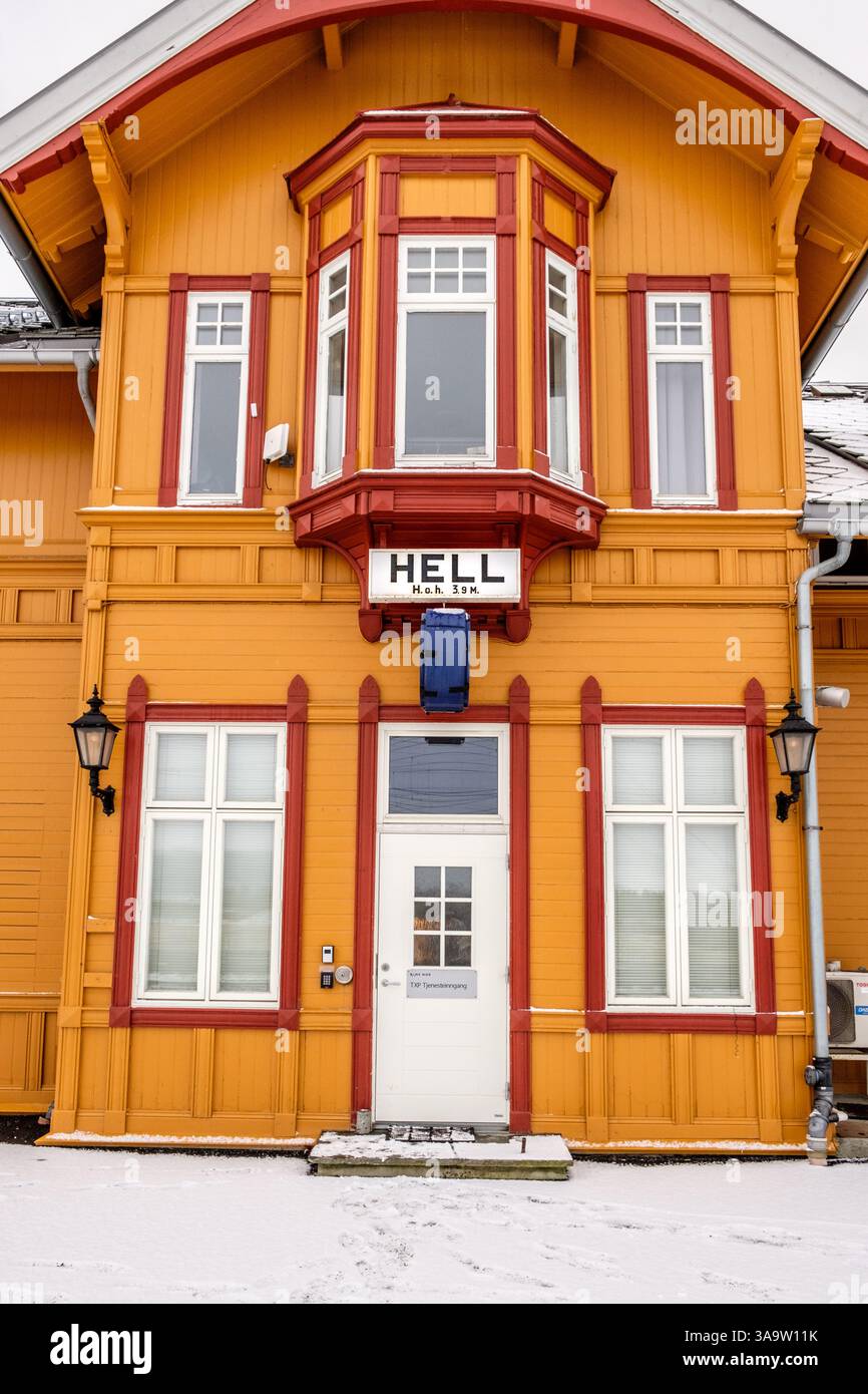 Das norwegische Dorf Hölle bei Trondheim, Norwegen Stockfoto