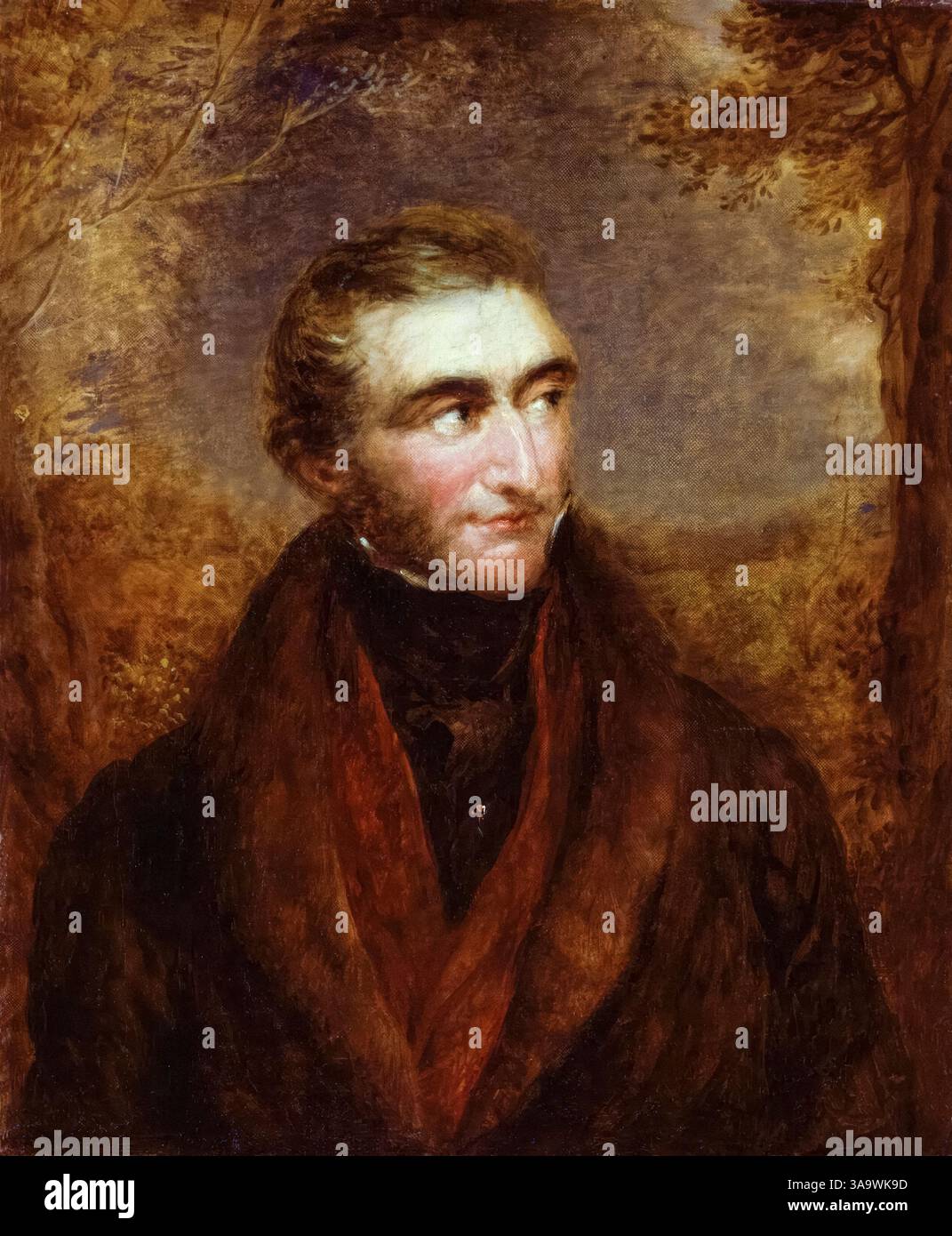 JMW-Turner. Porträtgemälde des englischen romantischen Malers Joseph Mallord William Turner (1775–1851) in Öl auf Leinwand von John Linnell, 1838 Stockfoto