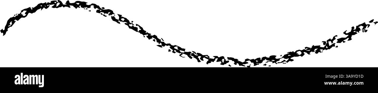 Kreide wellige Kritzellinie. Hand gezeichnete Vektor Kreide Pinsel Kritzelung abstrakte Textur Stock Vektor