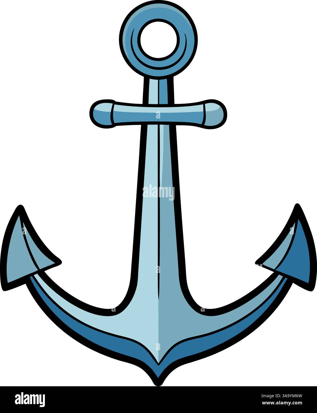 Metallanker mit gebogener Neigungsvektorillustration. Stock Vektor