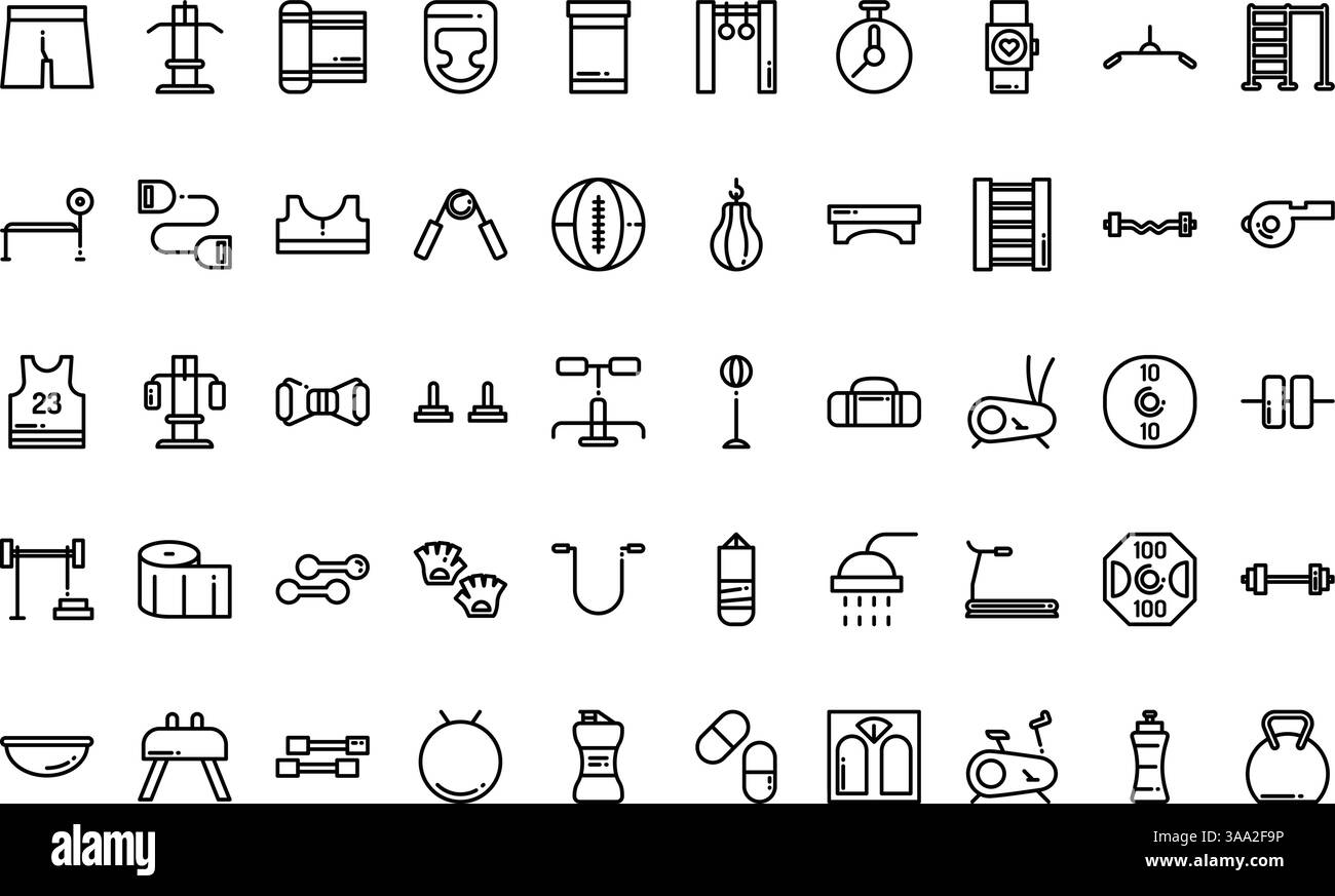 Hochwertige Sammlung von Vektorsymbolen mit editierbarer Kontur. Ideal für professionelle und kreative Projekte Stock Vektor