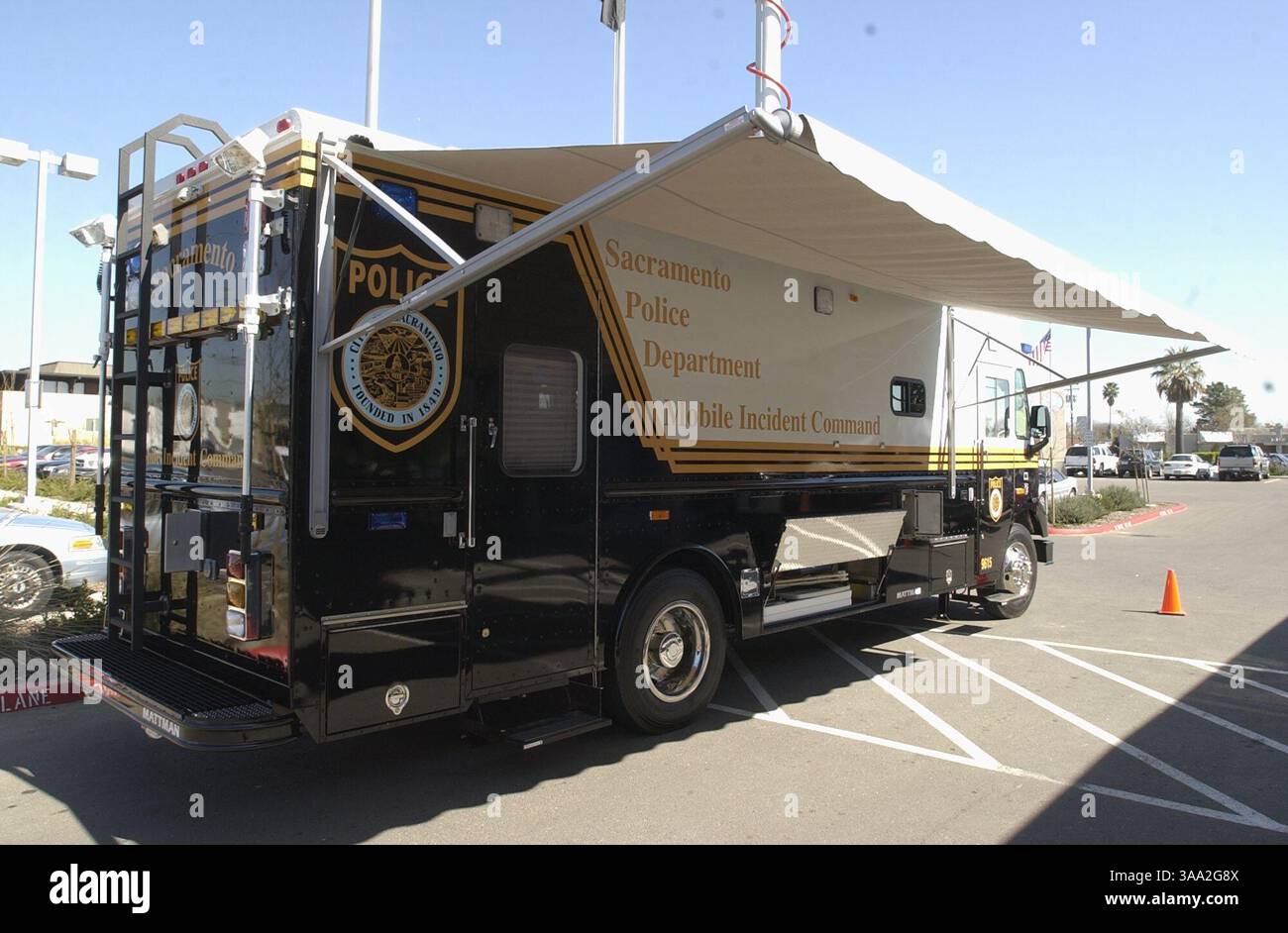 Polizeibehörde Sacramento Mobile Vorfallskommando. Bienenfoto Manny Crisostomo/ZUMA Press Stockfoto