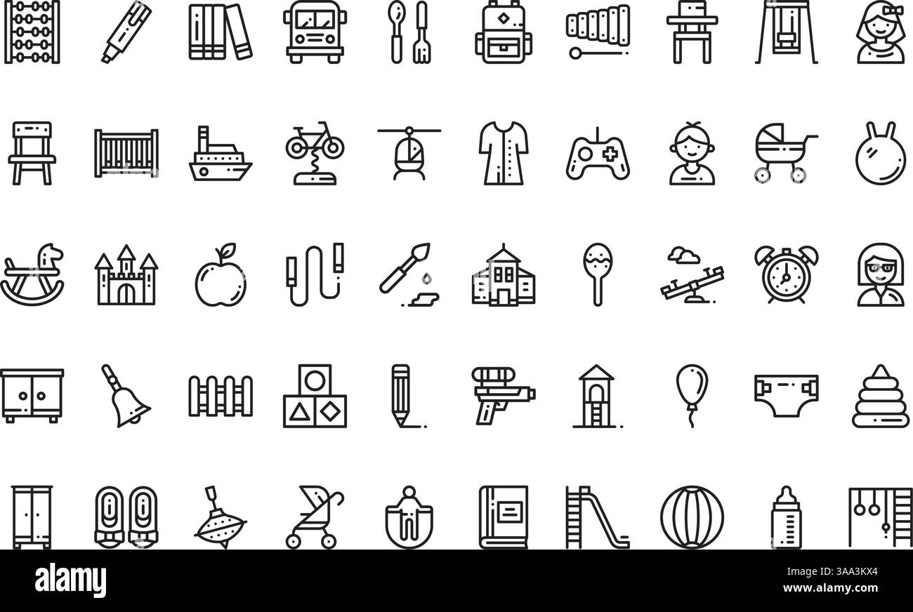 Hochwertige Sammlung von Vektorsymbolen mit editierbarer Kontur. Ideal für professionelle und kreative Projekte Stock Vektor