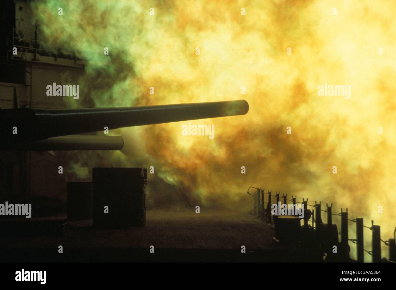 November 1990; Yorktown, IA, USA; Schlachtschiffe der US Navy: USS Iowa BB-61 Iowa Klasse. Stockfoto