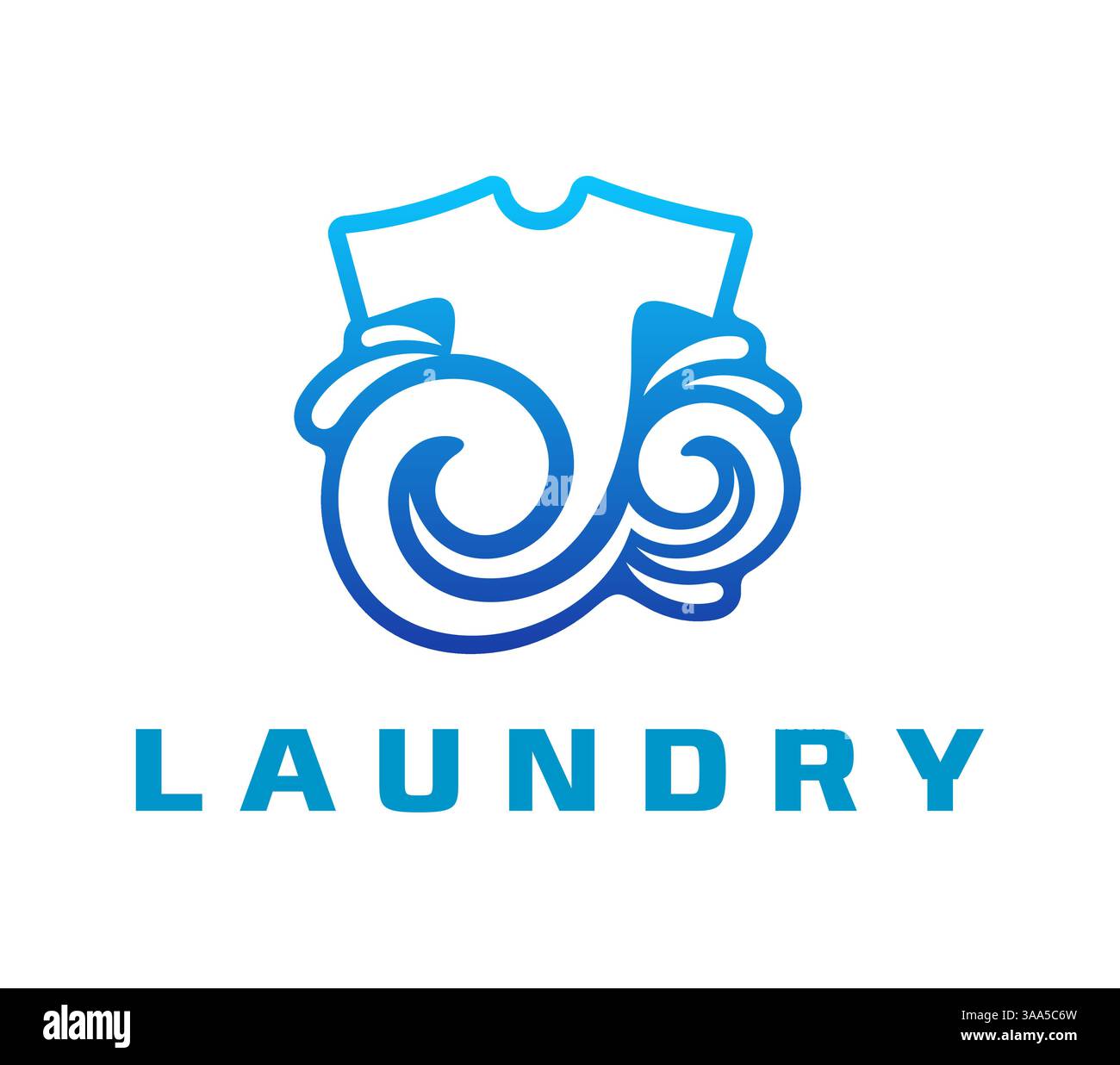 Symbol für Wäscheservice, Symbol für Wäscheservice. Wäscheservice Firmenzeichen oder Business Vektor blau abstrakt Emblem, Kleidung Reinigung und Waschraum oder Waschsalon Verkaufsmarken-Emblem Stock Vektor