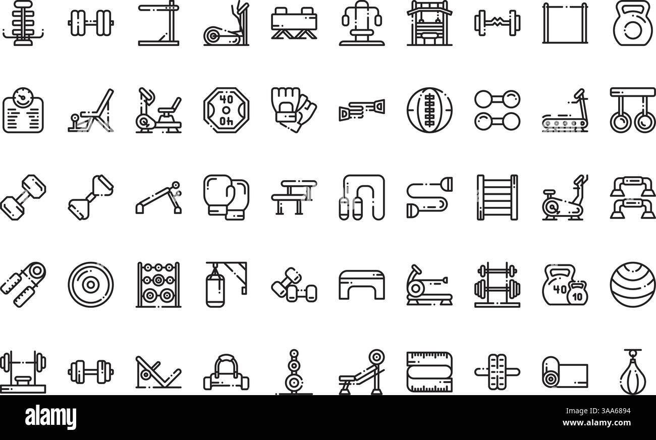 Hochwertige Sammlung von Vektorsymbolen mit editierbarer Kontur. Ideal für professionelle und kreative Projekte Stock Vektor