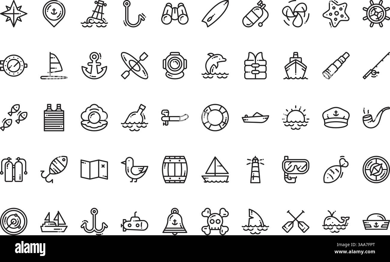 Hochwertige Sammlung von Vektorsymbolen mit editierbarer Kontur. Ideal für professionelle und kreative Projekte Stock Vektor