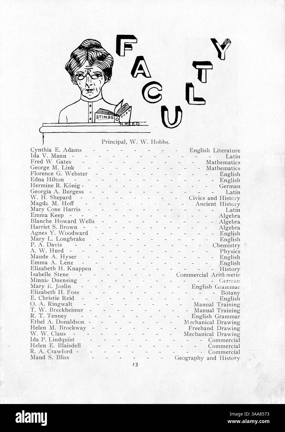 Polaris, das Jahrbuch 1910 der North High School, enthält Informationen über Schüler, Lehrer, außerschulische Aktivitäten und Sport während des Schuljahres 1909-1910. Stockfoto