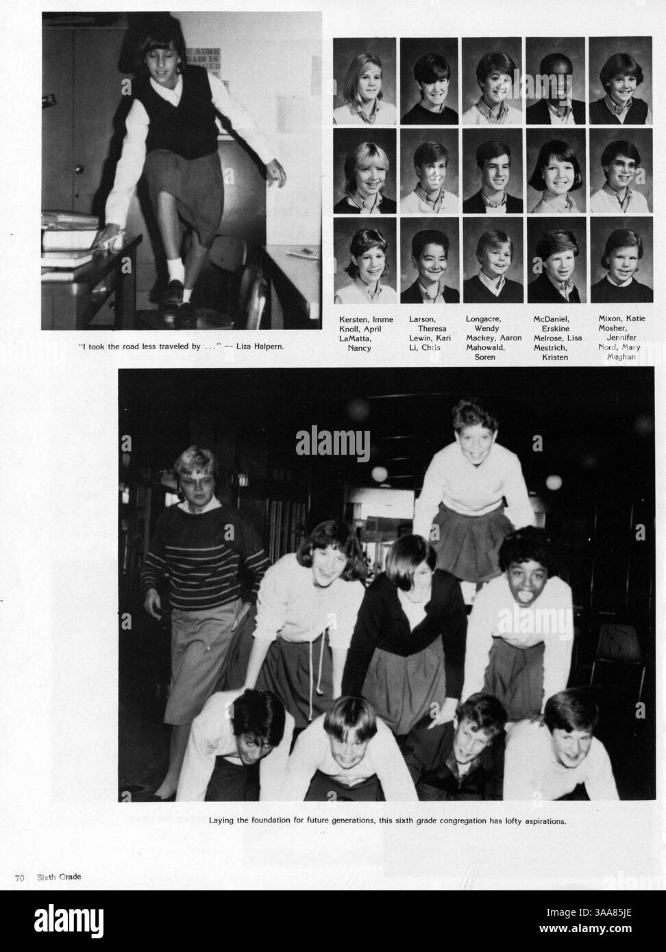 Das Breck Mustang Jahrbuch 1985 beleuchtet die akademischen und außerschulischen Aktivitäten, Sportveranstaltungen und Beiträge der Fakultät des Schuljahres 1984-1985. Stockfoto