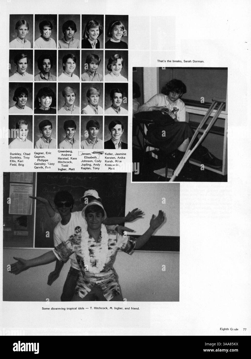 Das Breck Jahrbuch 1985 beleuchtet die akademischen, athletischen und sozialen Aspekte des Schuljahres 1984-1985 und zeigt Studenten, Dozenten und Vereine. Stockfoto