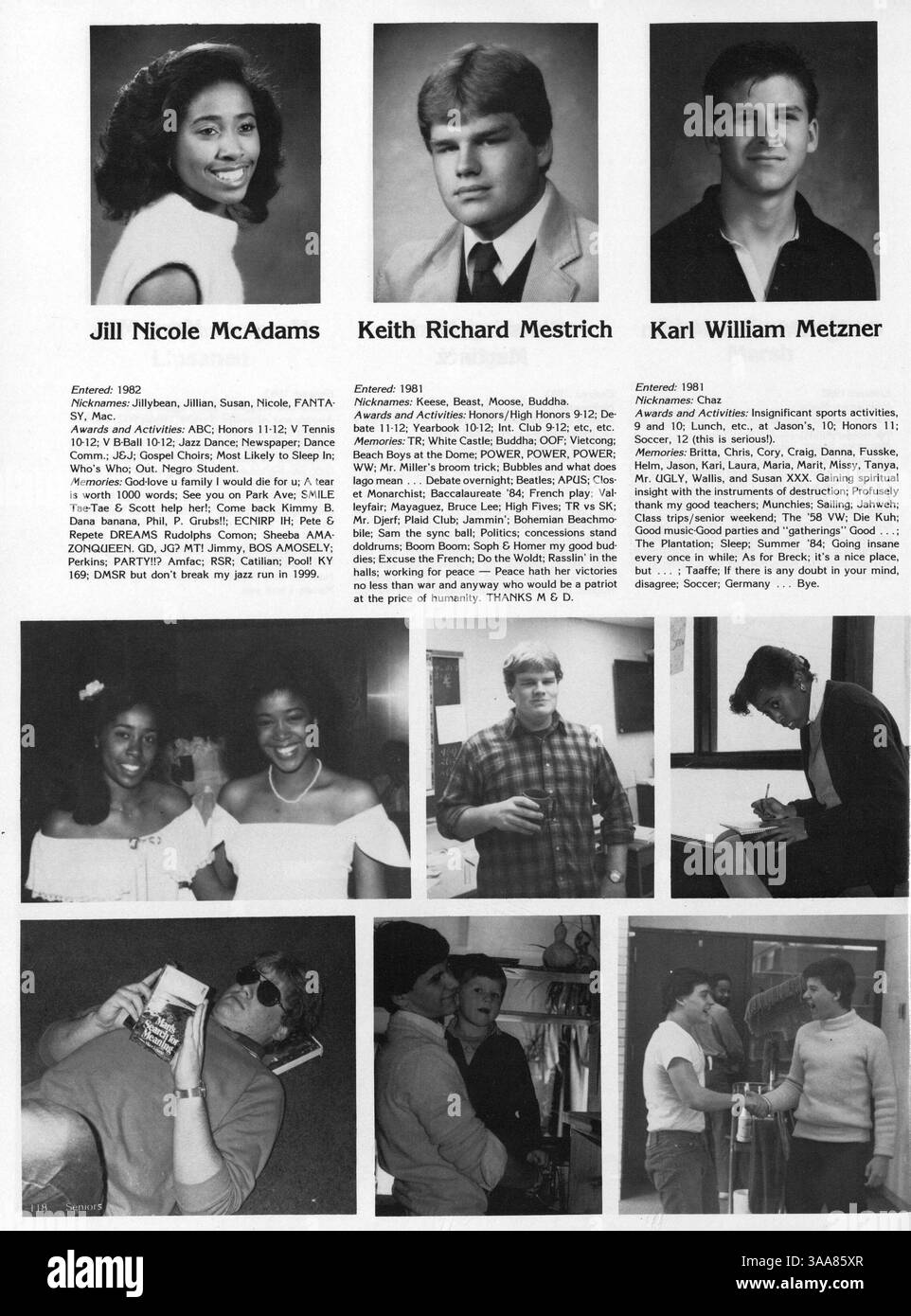 Das Breck Mustang Jahrbuch 1985 dokumentiert die Erfahrungen von Studenten und Lehrkräften an der Breck High School und beleuchtet Akademiker, Sport und außerschulische Aktivitäten. Stockfoto