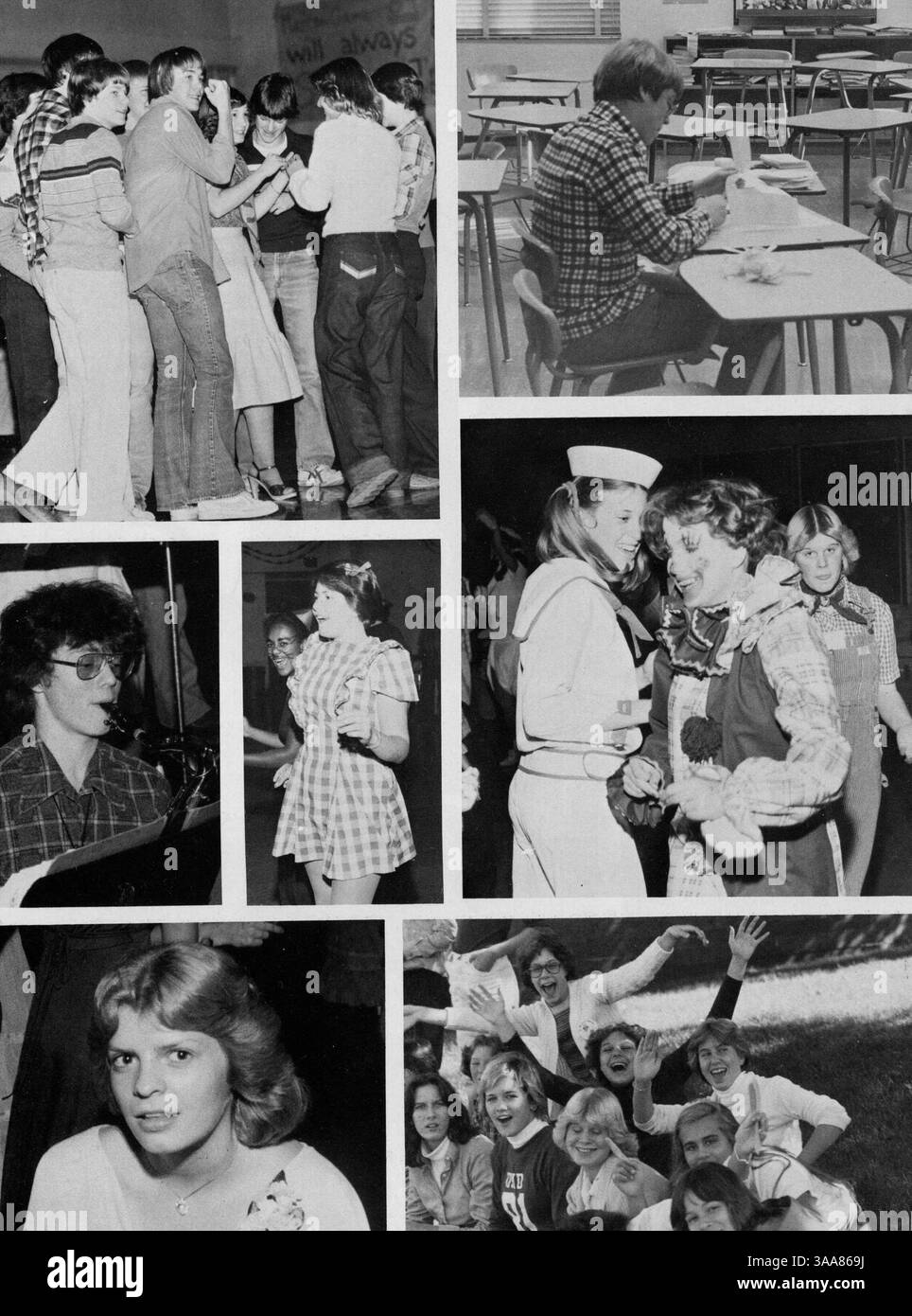 Das Jahrbuch der St. Anthony Village High School 1979 zeigt wichtige Veranstaltungen, Schüler, Lehrer, Vereine und Leichtathletik aus dem Schuljahr 1978-1979. Stockfoto