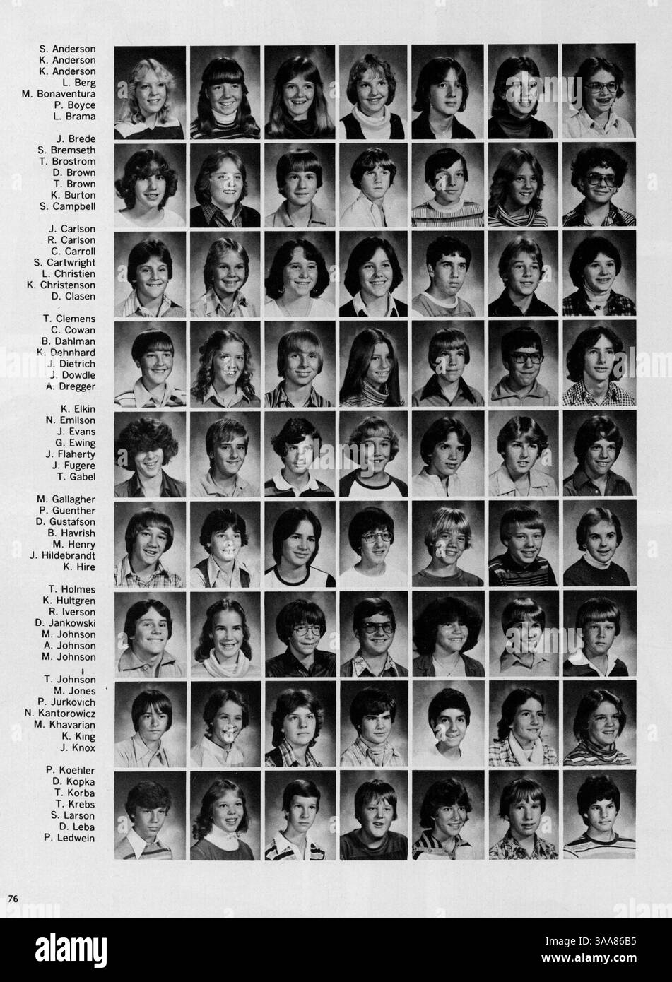 Dieses Jahrbuch von der St. Anthony Village High School 1979 dokumentiert die Leistungen von Schülern, Lehrkräften und Sportteams und dokumentiert das Schulleben ab dem Schuljahr 1978-1979. Stockfoto