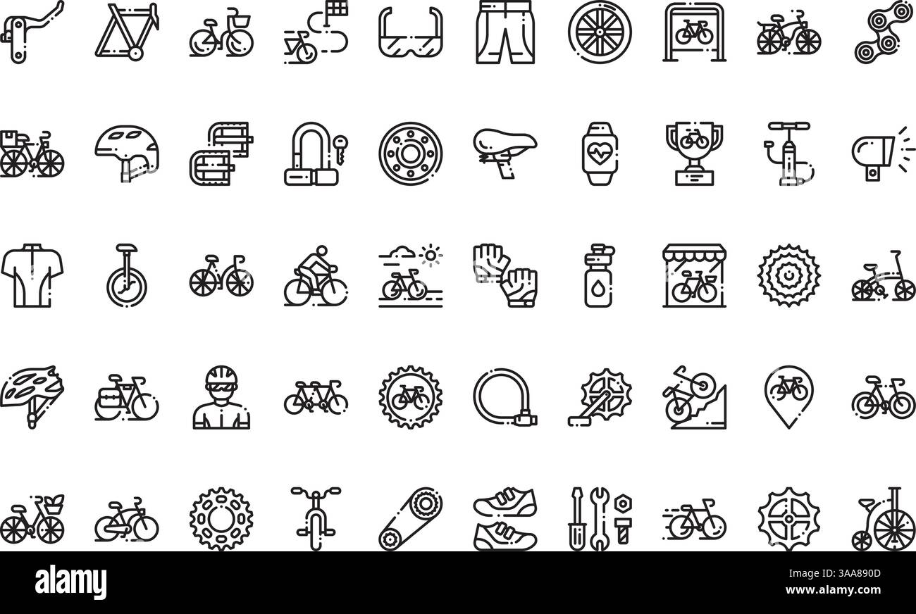 Hochwertige Sammlung von Vektorsymbolen mit editierbarer Kontur. Ideal für professionelle und kreative Projekte Stock Vektor