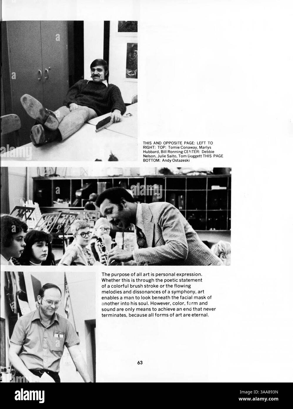 Das Jahrbuch der Marshall University 1973 dokumentiert die akademischen und außerschulischen Höhepunkte des Schuljahres 1972-1973, darunter Studenten, Dozenten, Leichtathletik und Vereine. Stockfoto