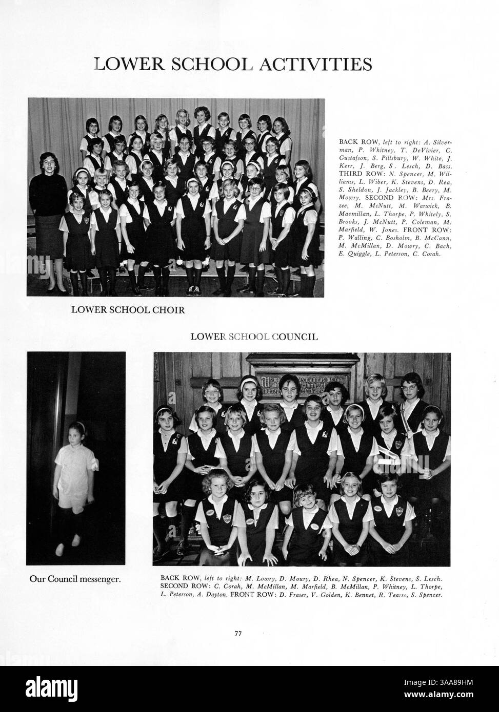 Dieses Northrop Collegiate Yearbook 1963, Tatler 63, behandelt die Schüler, Lehrer, Leichtathletik, Clubs und Großereignisse des Schuljahres 1962-1963. Die Werbung wurde auf den Seiten 133-134 und 153–154 gestrichen. Stockfoto