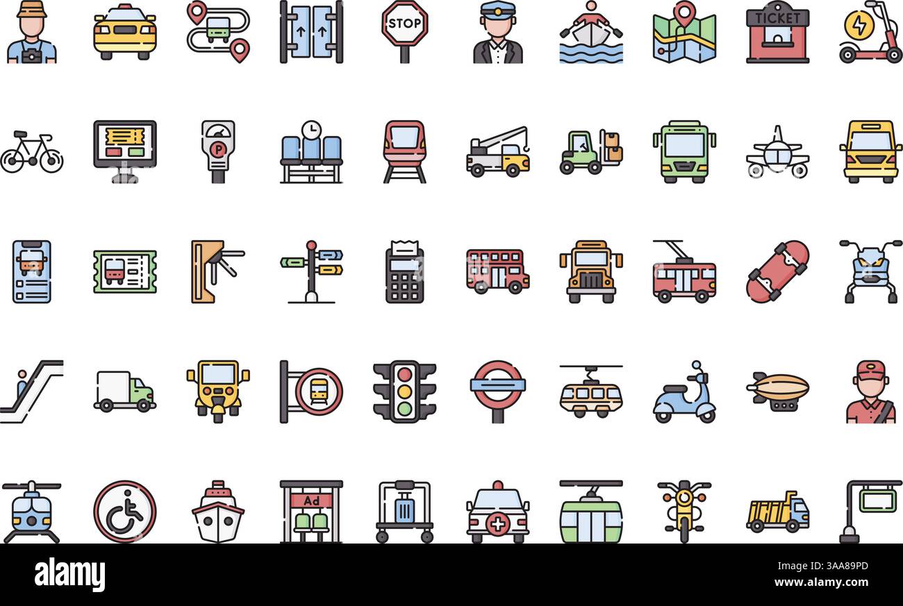 Hochwertige Sammlung von Vektorsymbolen mit editierbarer Kontur. Ideal für professionelle und kreative Projekte Stock Vektor