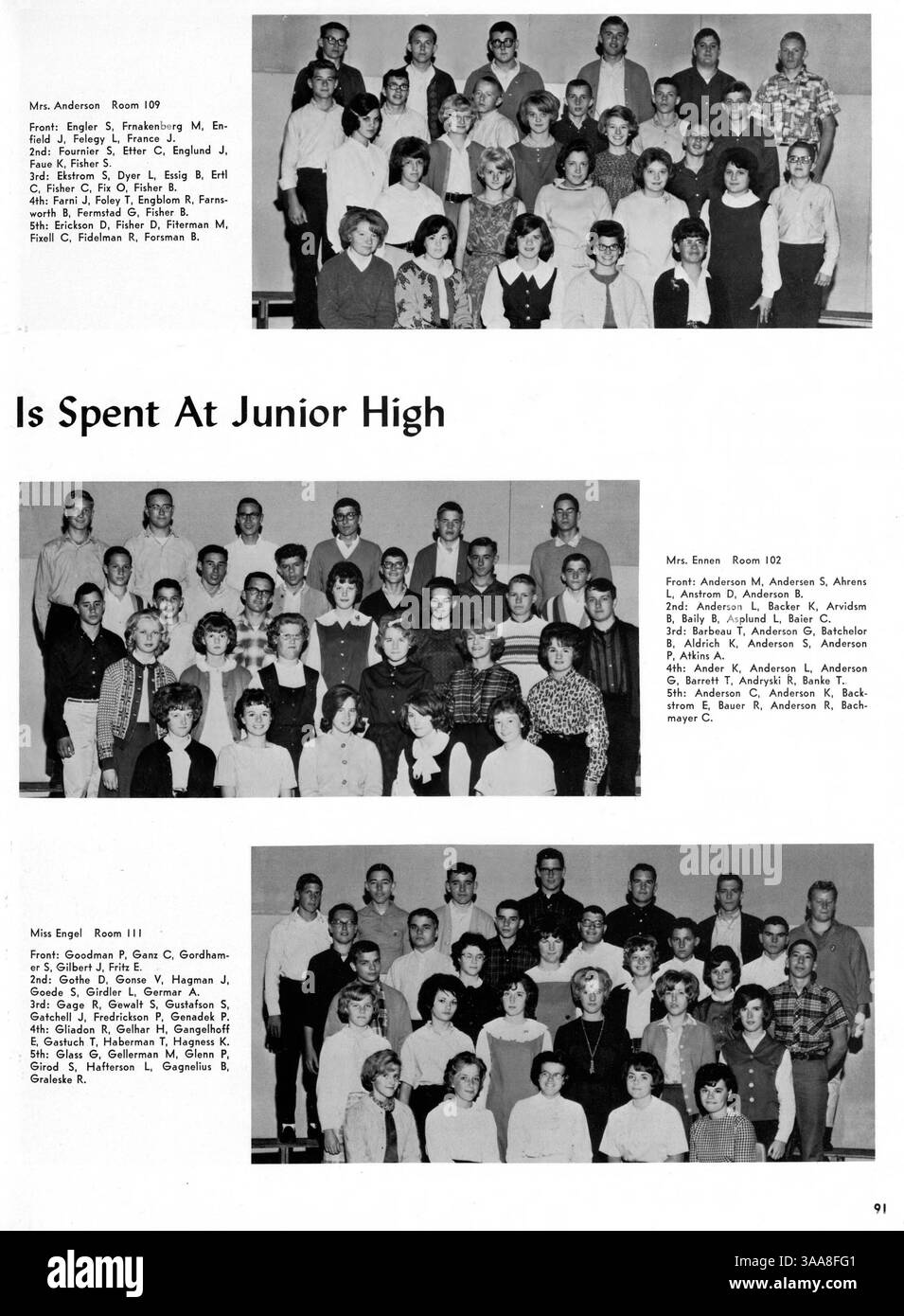 Das Robbinsdale High School Yearbook 1964, „The Robin“, präsentiert einen umfassenden Bericht über die Leistungen der Studenten, Beiträge der Fakultät und das breite Spektrum an Aktivitäten während des akademischen Jahres 1963-1964. Stockfoto