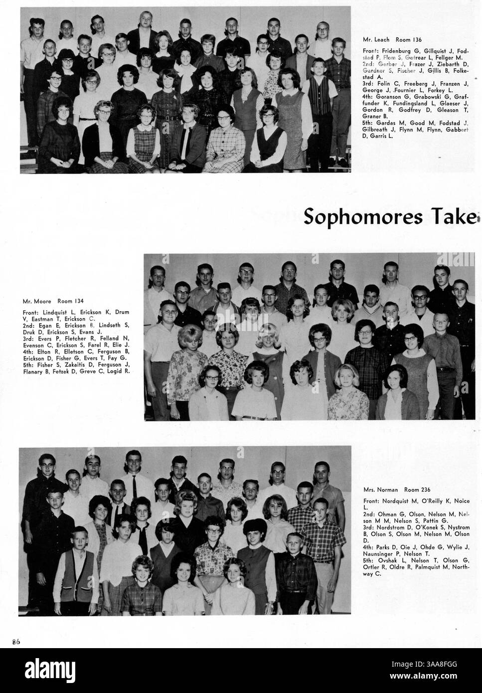 Das Robbinsdale High School Yearbook 1964, „The Robin“, fasst die denkwürdigsten Momente des Schuljahres 1963-1964 zusammen und dokumentiert sowohl akademische als auch außerschulische Höhepunkte. Stockfoto