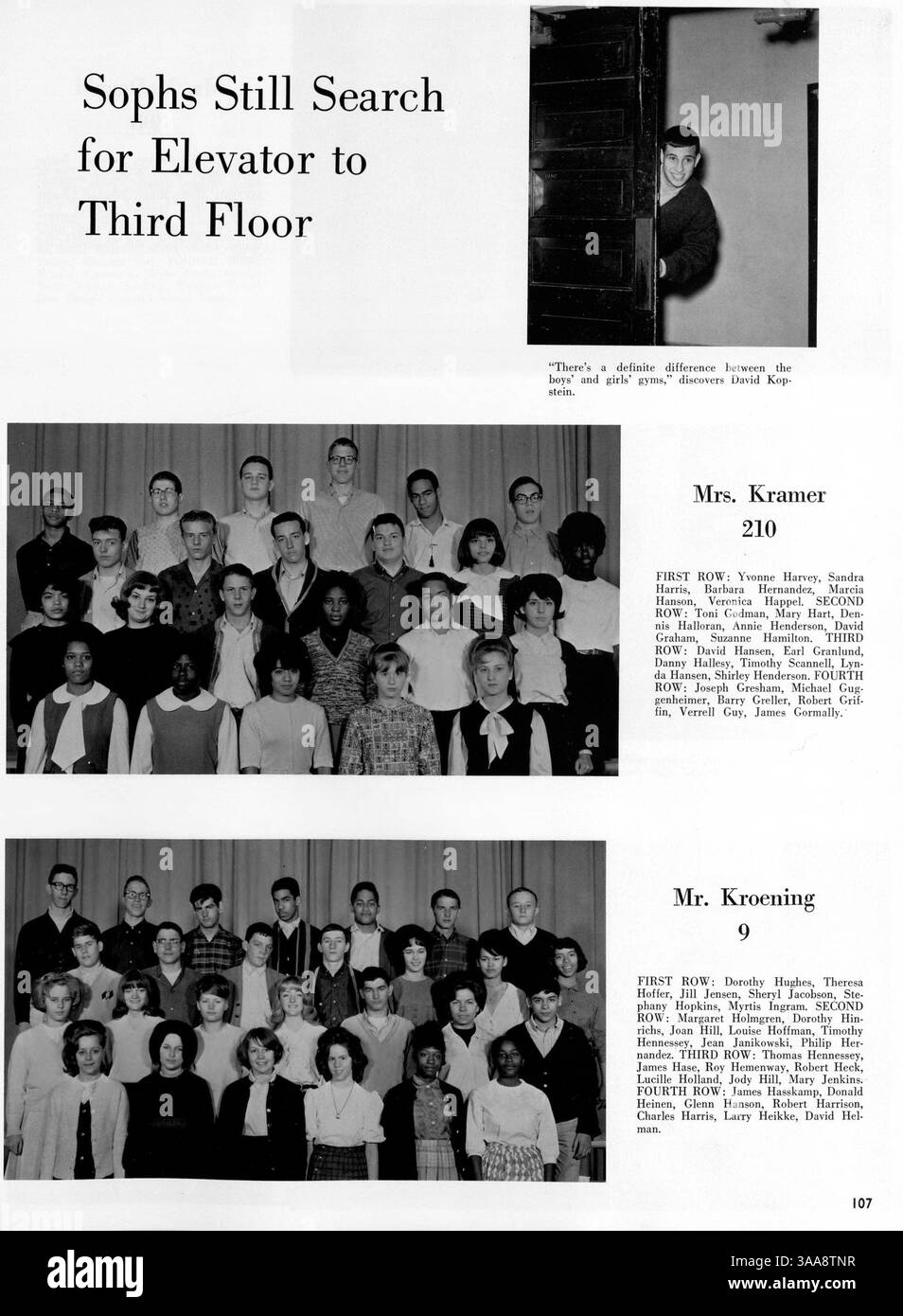 Polaris 64 dokumentiert das Schuljahr 1963-1964 der North High und behandelt wichtige Aspekte wie das Studentenleben, die Lehrkräfte, die Leichtathletik, die Vereine und die Geschichte der afroamerikanischen Bevölkerung. Stockfoto
