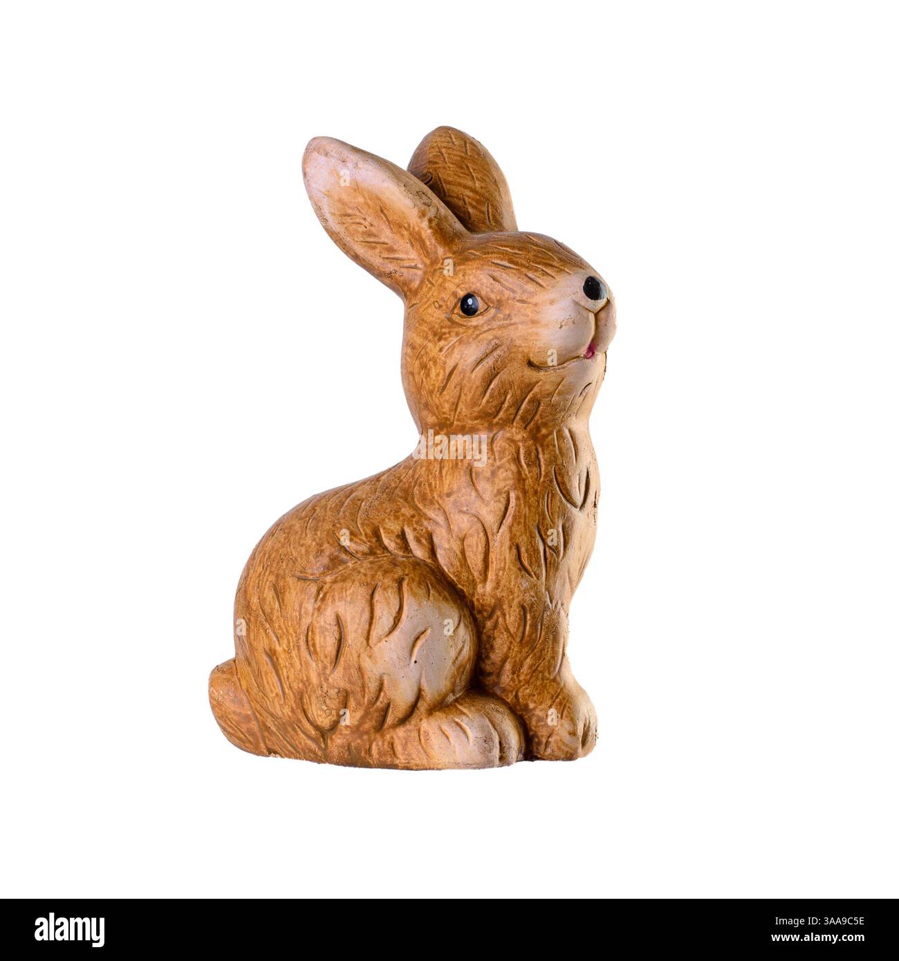 Osterhase Figur auf weißem Hintergrund Stockfoto