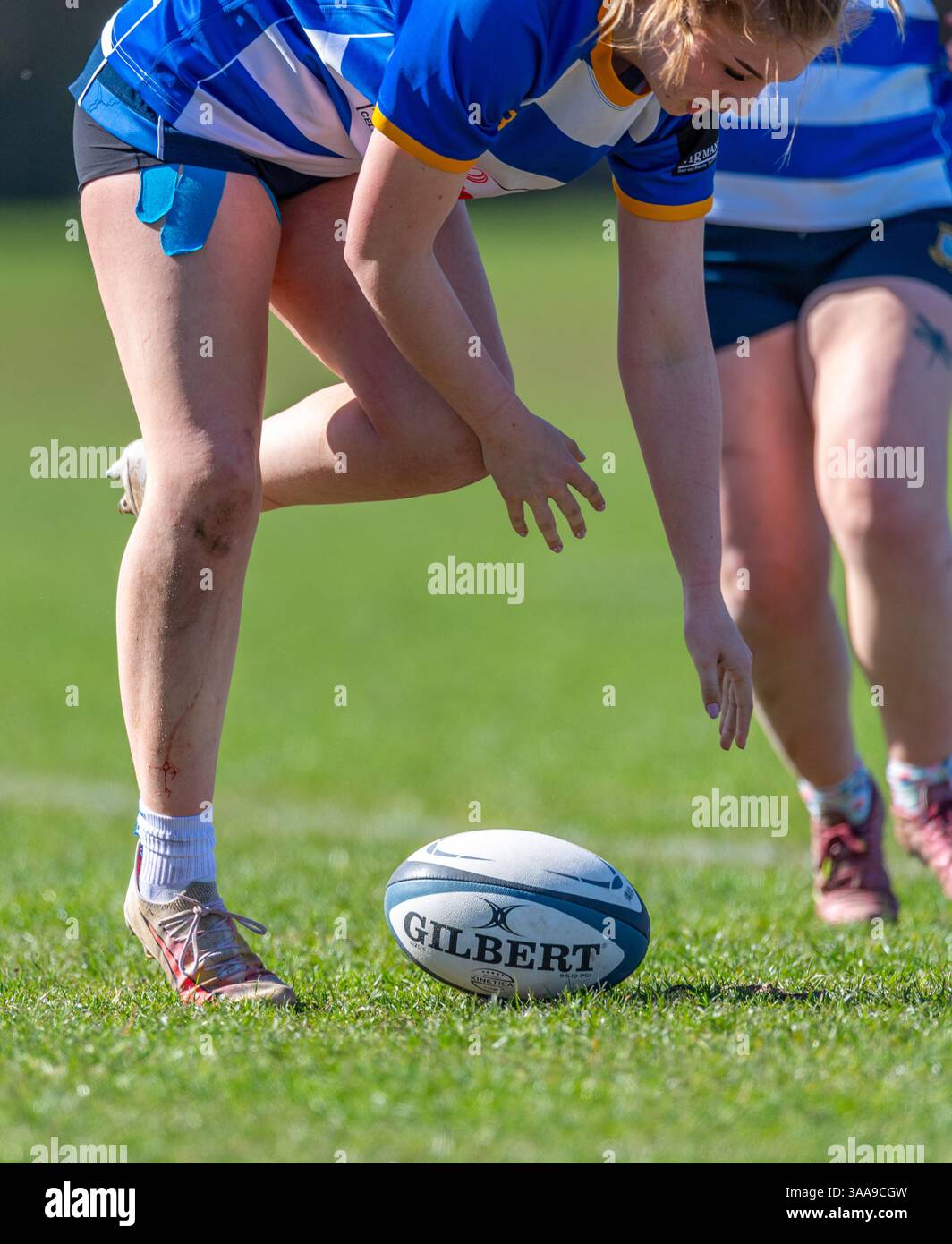 Englisches Amateur-Rugby-union-Frauenspiel. Stockfoto