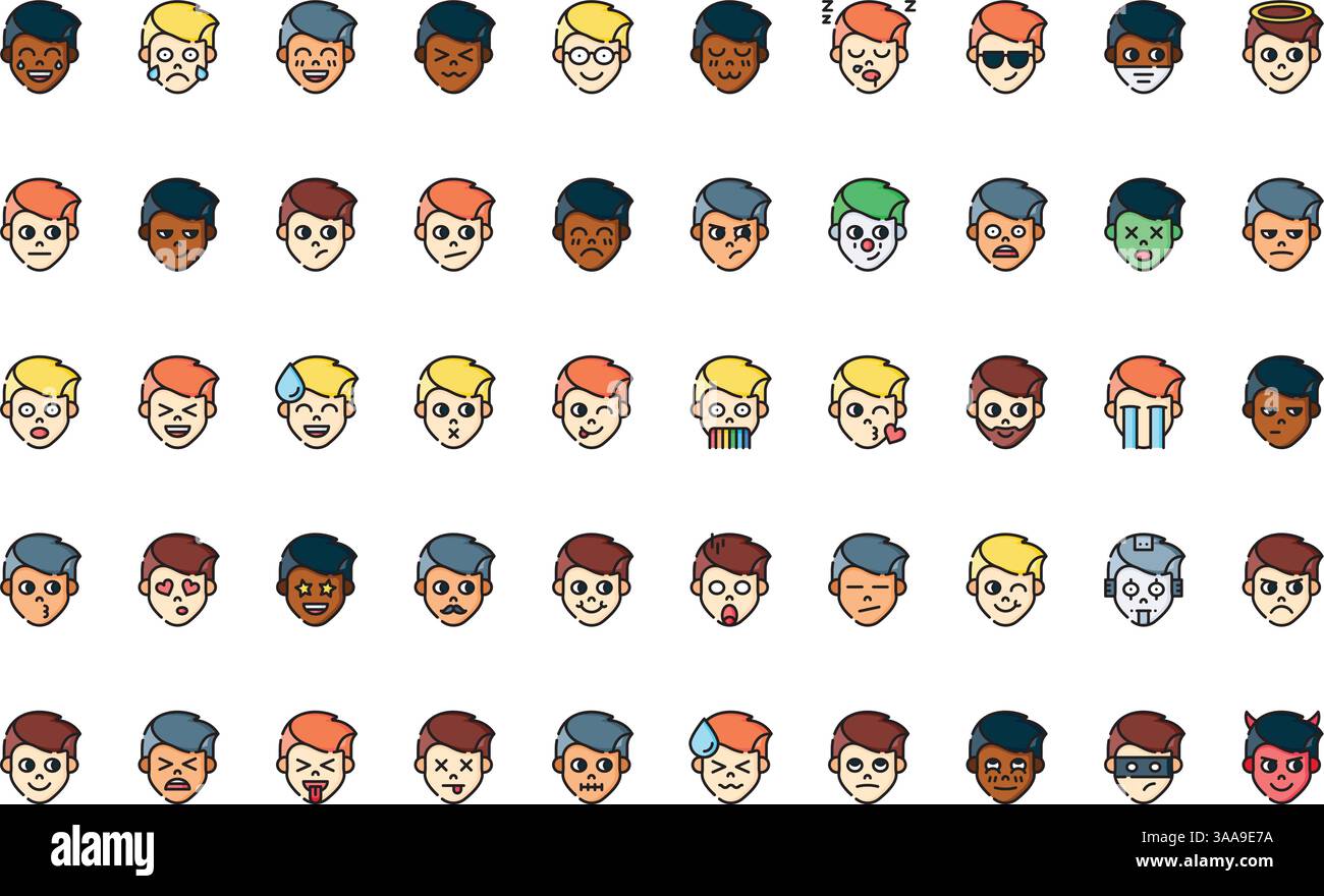 Hochwertige Sammlung von Vektorsymbolen mit editierbarer Kontur. Ideal für professionelle und kreative Projekte Stock Vektor