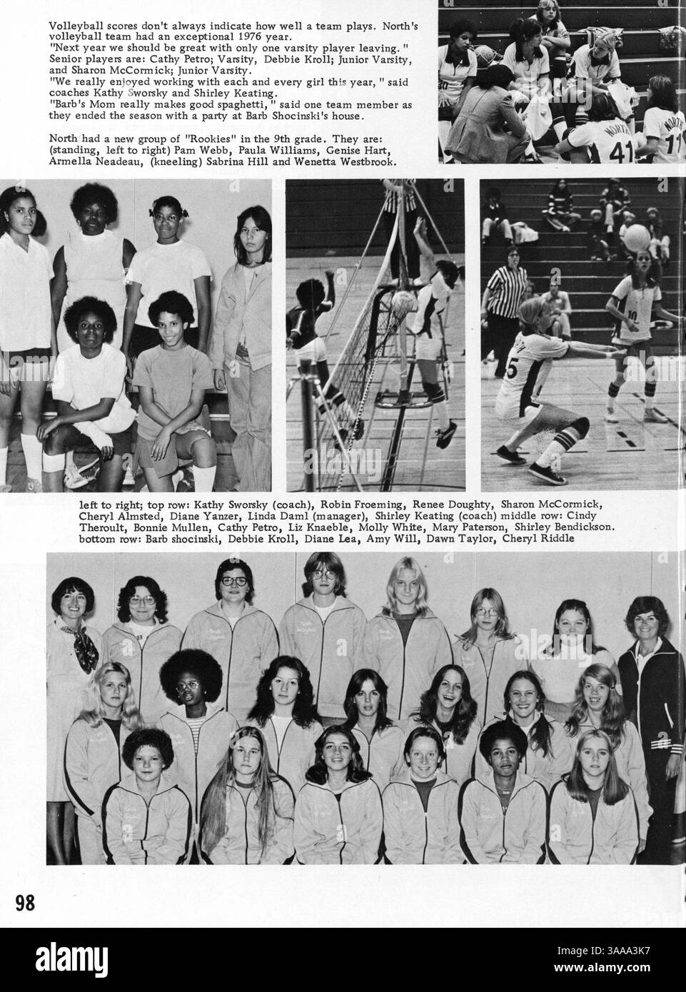Das Polaris Jahrbuch 1977 erfasst die Geschichte der Studenten, des Sports, der Clubs, der Dozenten und der afroamerikanischen North High School während des akademischen Jahres 1976-1977. Stockfoto