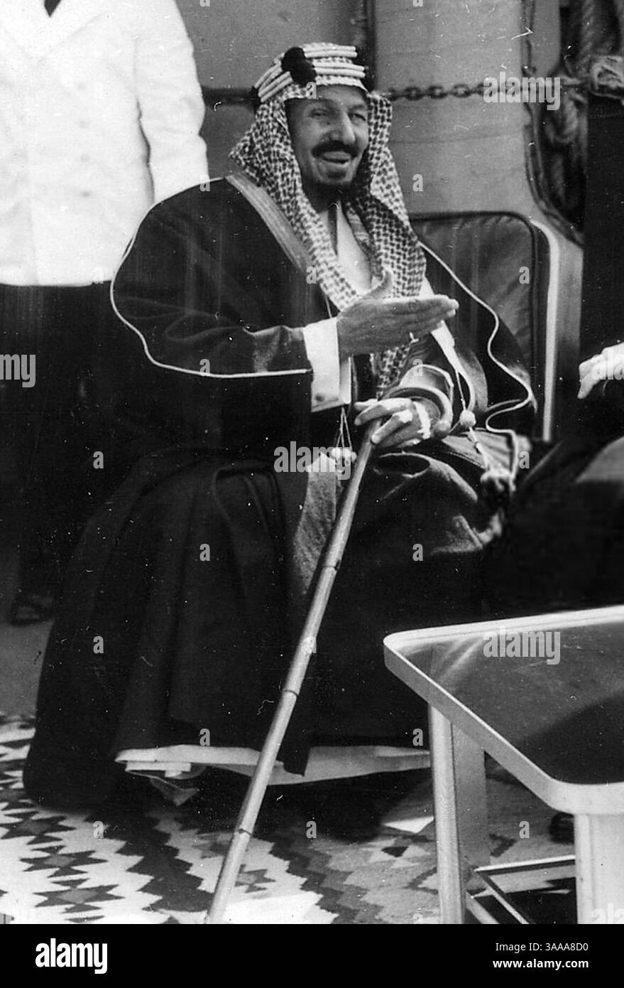 Ibn Saud 1945. Stockfoto