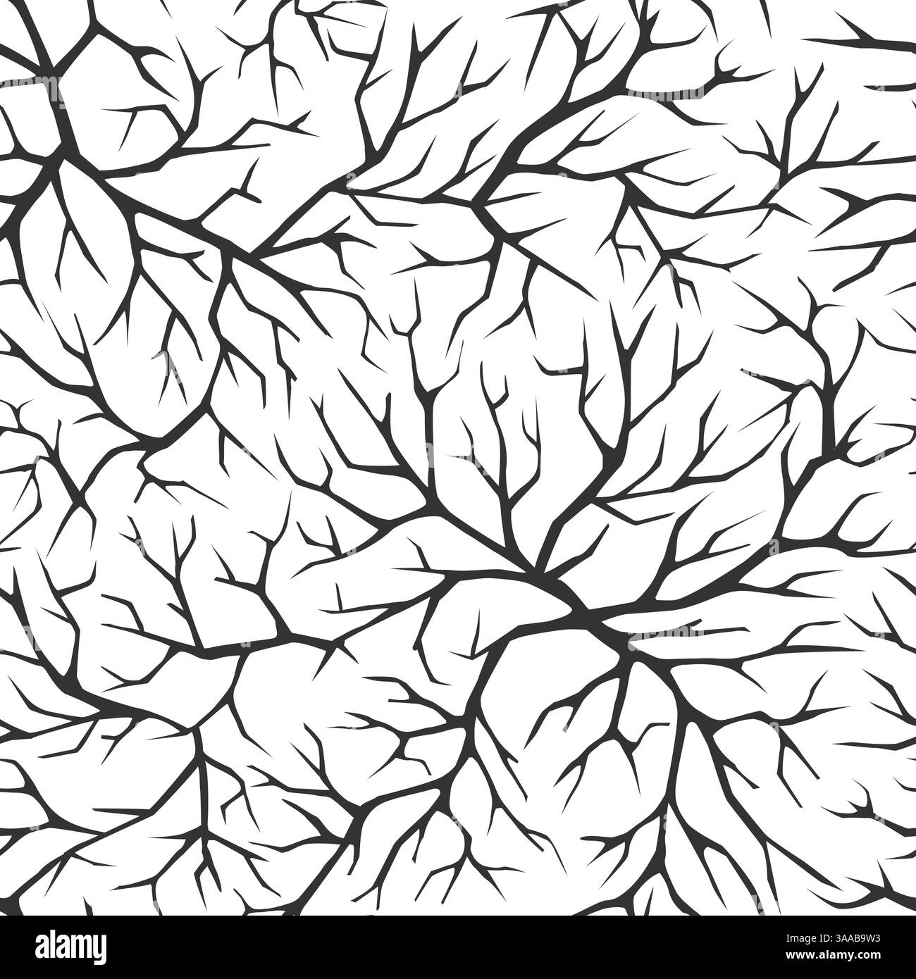 Einfarbiges nahtloses Schwarzweiß-Muster mit Baumzweigen. Hintergrund für Grußkarten, Einladungen und andere saisonale Feiertage Stock Vektor